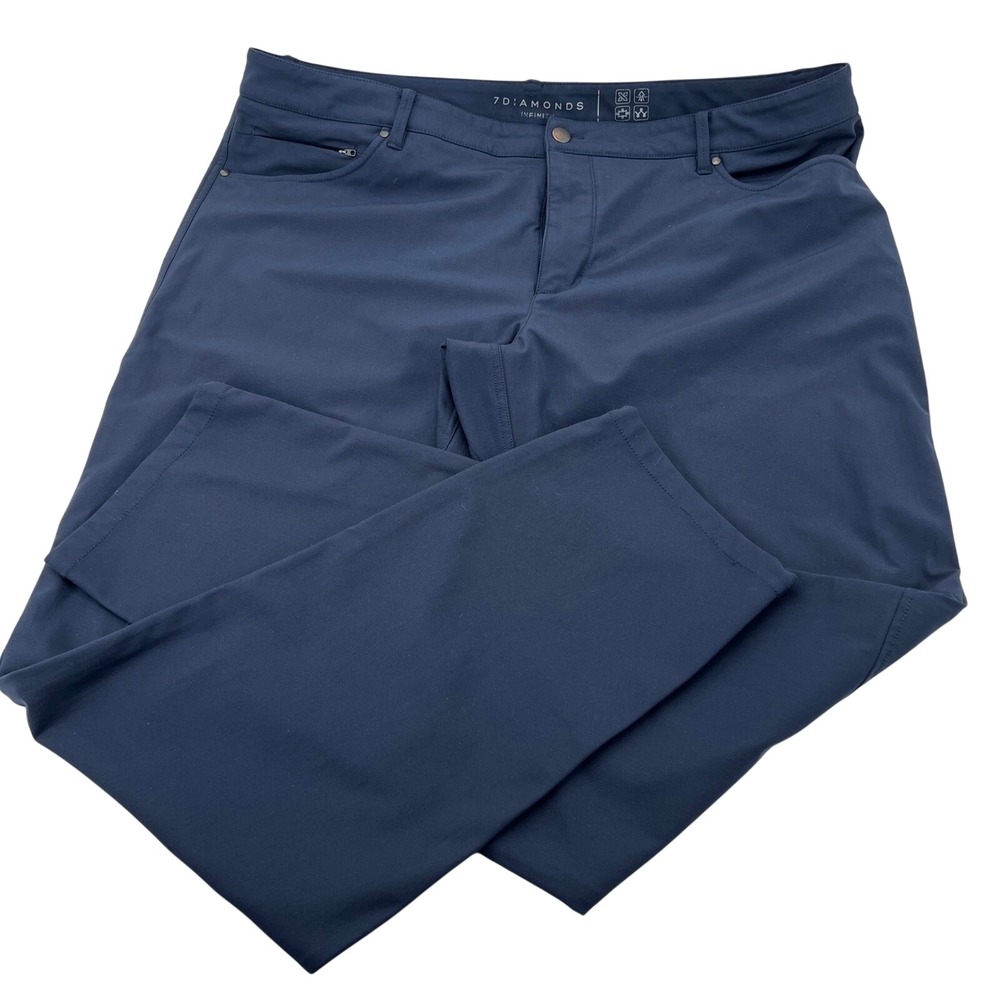 7‎ Diamonds Infinity Slim Fit Mens Navy Polyester Dress Pants W40 L32